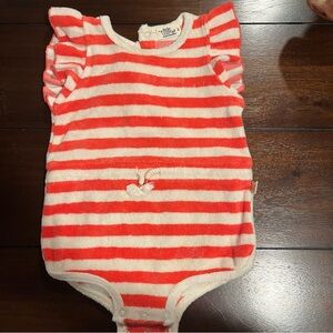 Red and White Striped Bodysuit